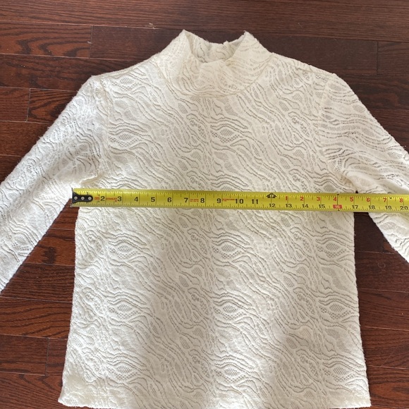Anthropologie Lace Ivory Long Sleeve Mock Neck, Women’s Small - Picture 9 of 12